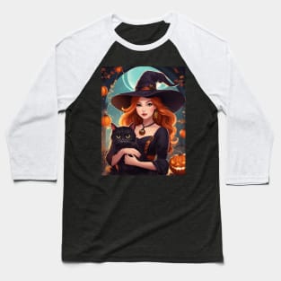 Halloween Witch Baseball T-Shirt